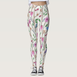 Snyggt Däckfåglar och blommor Leggings