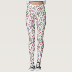 Snyggt Däckfåglar och blommor Leggings