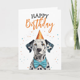 Snyggt Dalmatien Hund med Bow Tie Birthday Kort