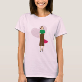 Snyggt Dam & Heart T-Shirt - Modern kvinnlig konst