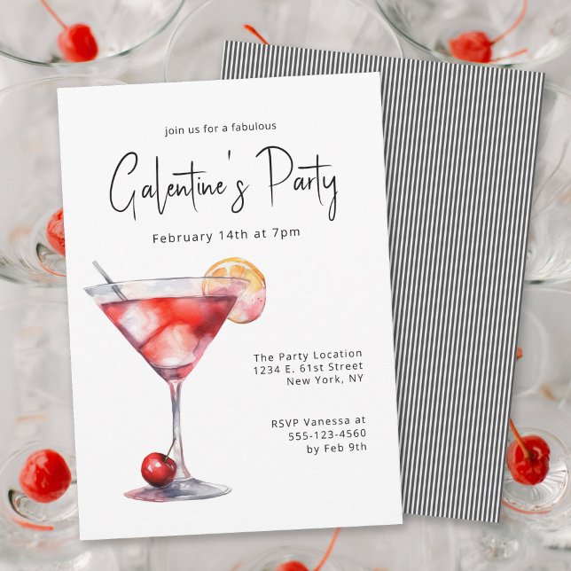 Snyggt Dam Nattdagen Galentine's Party Inbjudningar (Skapare uppladdad)