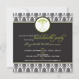 Snyggt Damask Bachelorette Inbjudan (kalk)