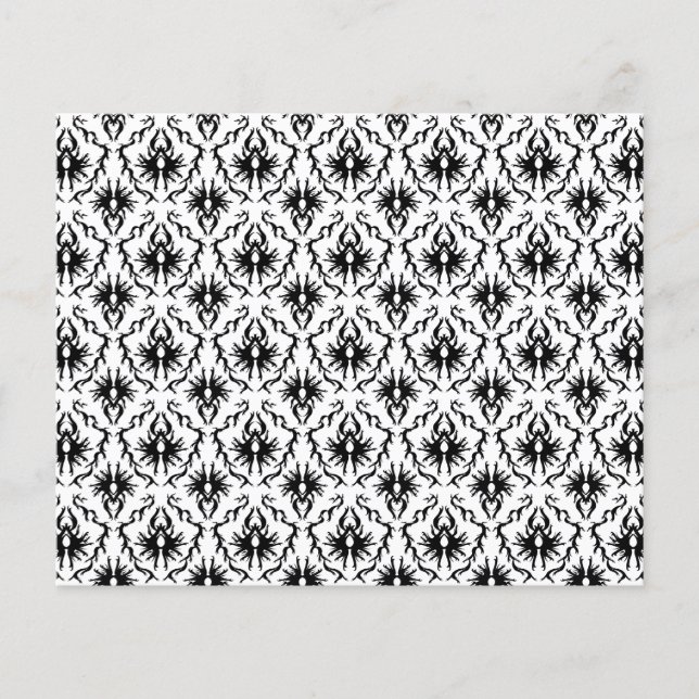 Snyggt Damask Design, Black and White. (Framsida)
