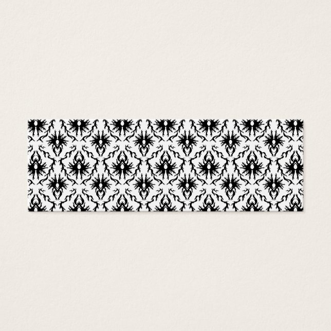 Snyggt Damask Design, Black and White. Litet Visitkort (Framsidan)