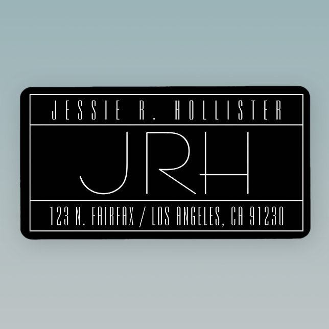 Snyggt Deco Vibe | Svartvit Returadress Adressetikett (Skapare uppladdad)