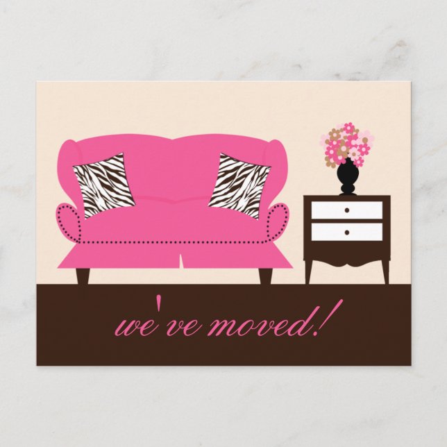 Snyggt Decor Flytta Announement Postcard Meddelande Vykort (Framsida)