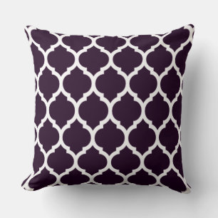 Snyggt Deep Plum Lila Moroccan Quatrefoil Kudde