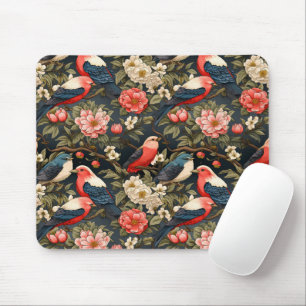 Snyggt dekorativ Vintage Birds & Flowers Mönster Musmatta