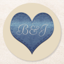 Snyggt Denim Utseende Underlägg Papper Rund