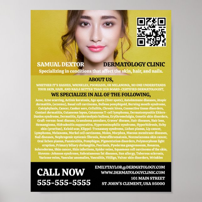 Snyggt Dermatolog, Dermatologi Clinic, QR- kod Poster (Framsidan)