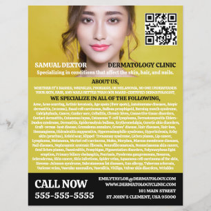 Snyggt Dermatolog, Dermatologi Clinic, QR- kod Reklamblad