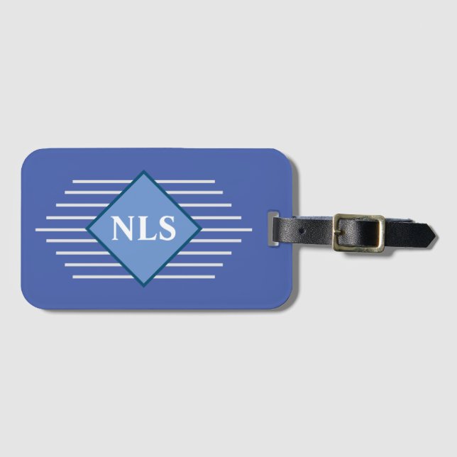 Snyggt design med Personligt Initialer - Monogramm Bagagebricka (Framsida horisontal)