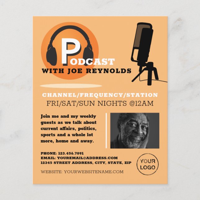 Snyggt Design, Podcaster, Podcast Advertising Flygblad (Framsidan)