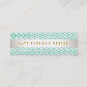 Snyggt Designer Modern Mint and White Mönster Mini Visitkort