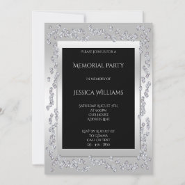 Snyggt Diamonds Silver Memorial Party Inbjudningar