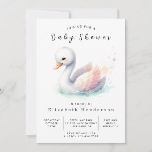 Snyggt Digital Svan Baby Shower Inbjudningar