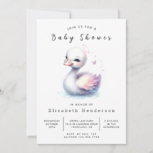 Snyggt Digital Svan Baby Shower Inbjudningar
