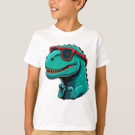 "Snyggt Dinosaur with Glass" T Shirt