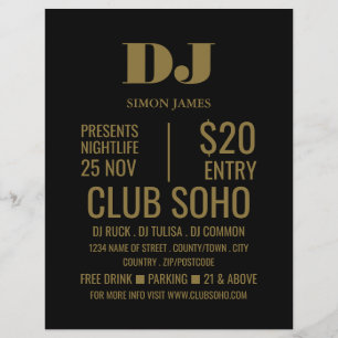 Snyggt DJ, Klubb Event Advertising Flyer