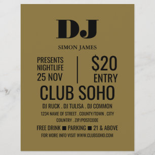 Snyggt DJ, Klubb Event Advertising Flyer