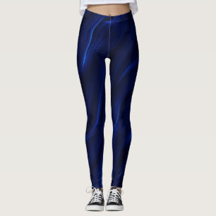 Snyggt djupt vattenblått mönster leggings
