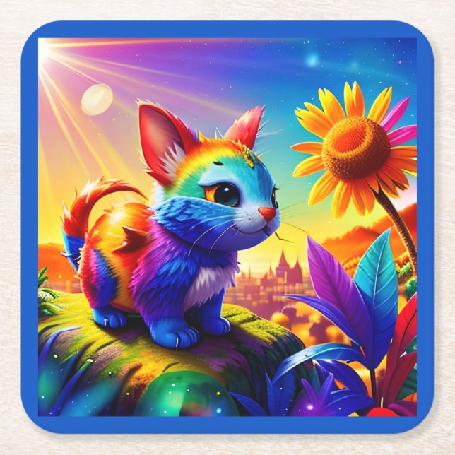 Snyggt djur 3 underlägg papper kvadrat (Framsidan)