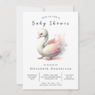 Snyggt Editable Svan Baby Shower Inbjudningar