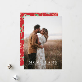 Snyggt Efternamn Helgdag julkort för Mönster