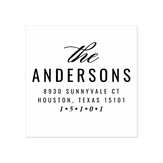 Snyggt efternamn returadressstämpel stämpel (Tryck)