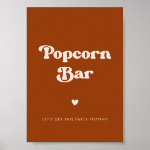 Snyggt - eftertryck Efterbränd Orange Popcorn pub- Poster