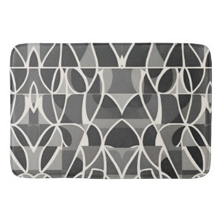 Snyggt Elegant Black White Geometric Mönster Badrumsmatta
