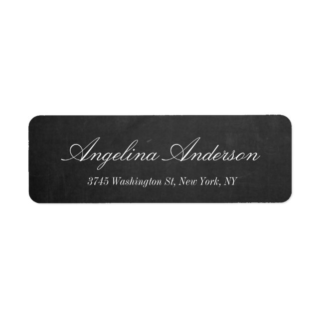 Snyggt Elegant Chalkboard Handwrite Modern Grått Returadress Etikett (Framsidan)