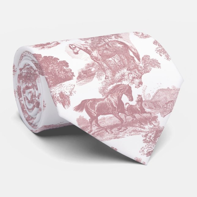 Snyggt Elegant Chic Rosa Horses Toile Slips (Rullad)