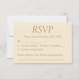 Snyggt Elegant Cream Beige Bröllop OSA Card Kort