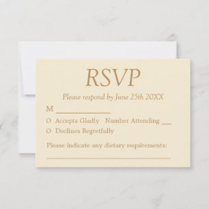 Snyggt Elegant Cream Beige Bröllop OSA Card Kort