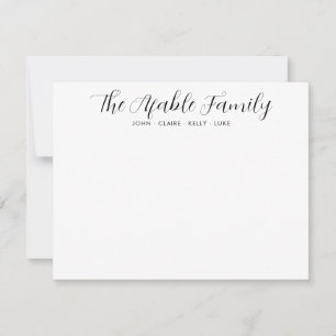 Snyggt Elegant Family Namn par Black Script No Anteckningskort