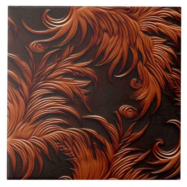 Snyggt Elegant Faux Embossed Leather Kakelplatta (Framsidan)