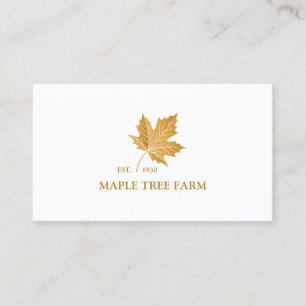 Snyggt Elegant Guld Ochre Maple Löv Logotyp Visitkort