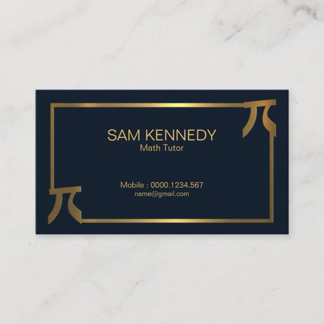 Snyggt Elegant Guld Pi Gräns matematikåklagare Visitkort (Framsida)