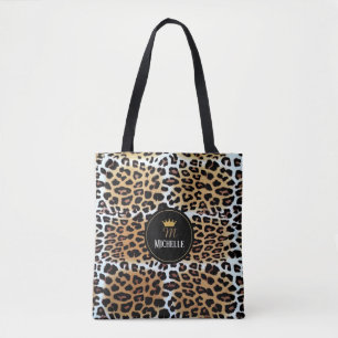 Snyggt Elegant Leopard Skriv ut Krona Personlig Tygkasse