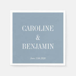 Snyggt Elegant Modern Dusty Blue Personligt bröllp Pappersservett