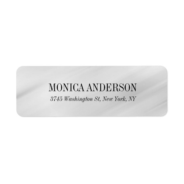 Snyggt Elegant Modern Grått-bakgrund Returadress Etikett (Framsidan)
