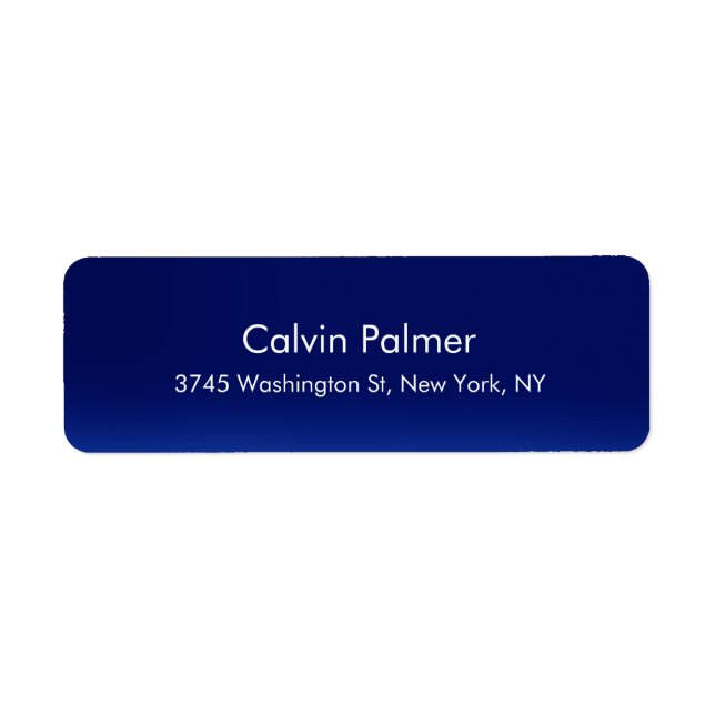 Snyggt Elegant Modern Nattblå Professionell Returadress Etikett (Framsidan)