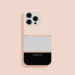 Snyggt Elegant Modern Rand Mönster<br><div class="desc">Detta moderna minimalistiska färg-block har lätt personifierat mönster iphone case. Lägg till ditt namn,  monogram eller initialer. Har elegant och snyggt färg utformning med kvinnligt ro guld rand.</div>