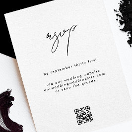 Snyggt Elegant QRCODE Black White Bröllop webbplat OSA Kort