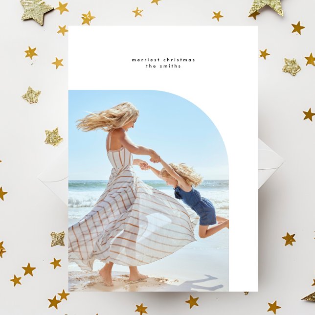 Snyggt Elegant Ram Oval B&W Julfoto Julkort (Skapare uppladdad)