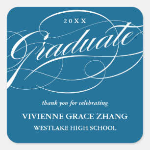 SNYGGT ELEGANT SCRIPT STUDENT TACK STICKER FYRKANTIGT KLISTERMÄRKE