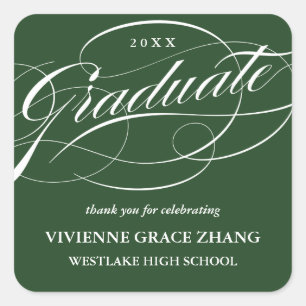 SNYGGT ELEGANT SCRIPT STUDENT TACK STICKER FYRKANTIGT KLISTERMÄRKE