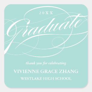 SNYGGT ELEGANT SCRIPT STUDENT TACK STICKER FYRKANTIGT KLISTERMÄRKE