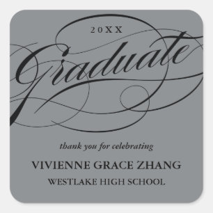 SNYGGT ELEGANT SCRIPT STUDENT TACK STICKER FYRKANTIGT KLISTERMÄRKE